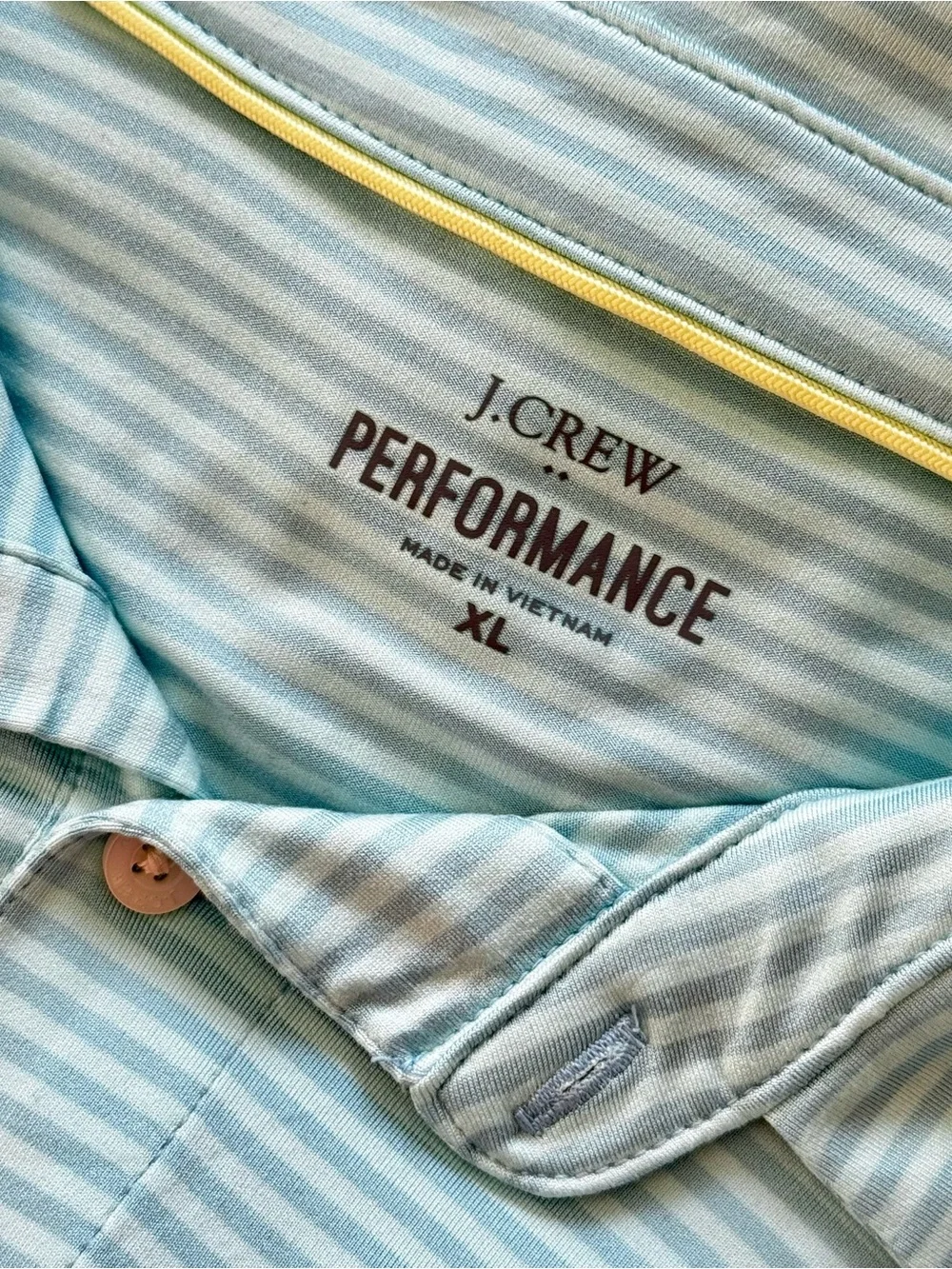 J. Crew Performance Piqué Polo Short Sleeve Shirt, Aqua / Blue Stripes – Size XL